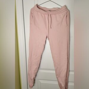TNA Cozy Fleece Boyfriend Sweatpants in Soft Pink